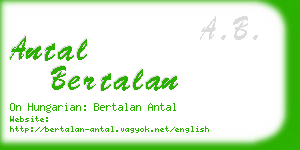 antal bertalan business card